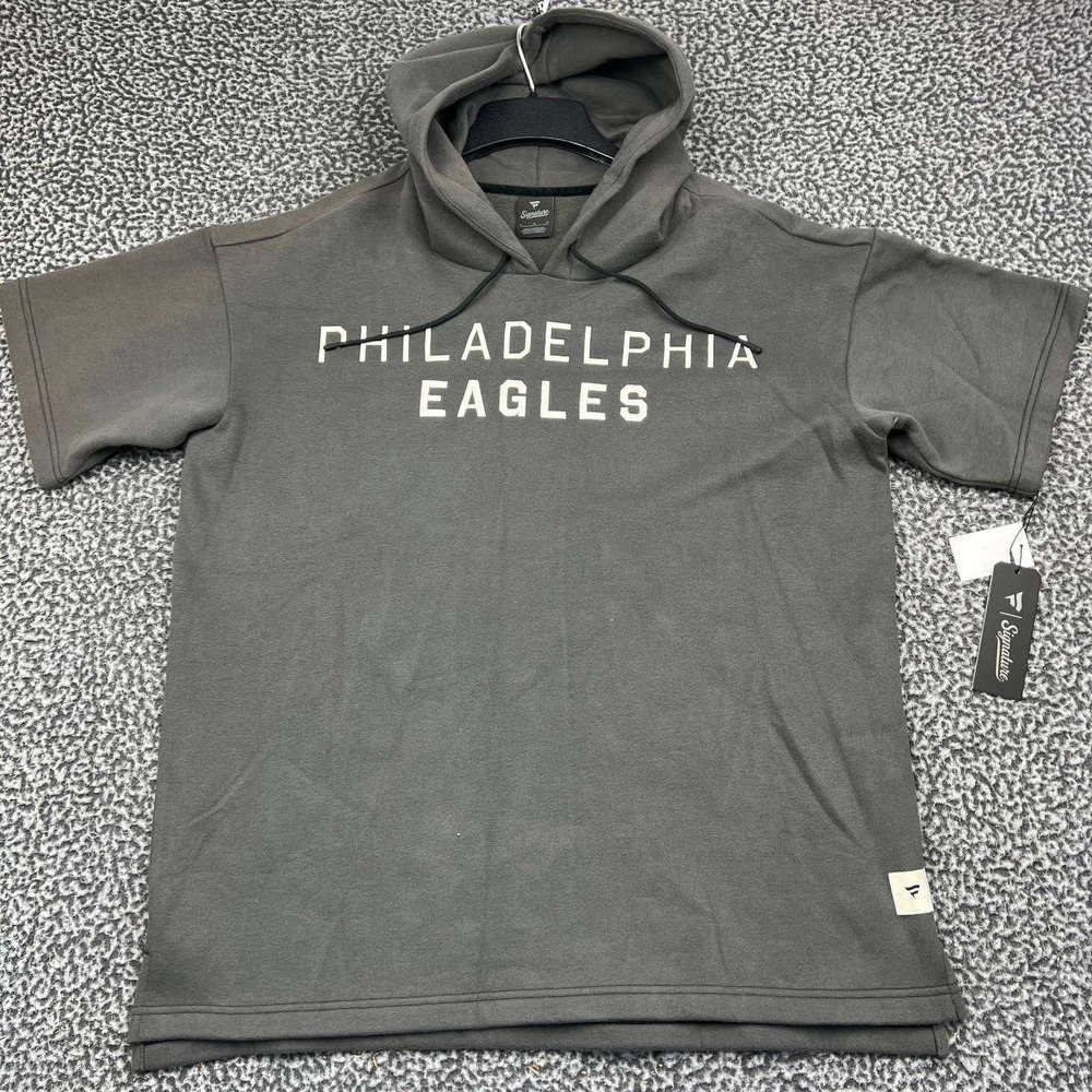 Philadelphia Eagles Hoodie Men Large Gray Fanatics Signature Short Sleeve New L
